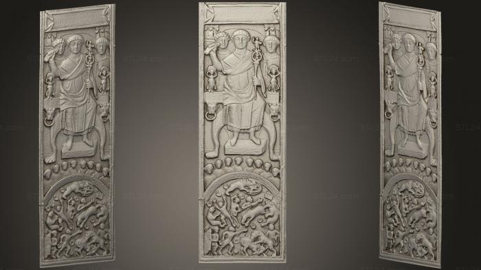High reliefs and bas-reliefs, historical and religious (Leaf of a diptych, GRLFH_0493) 3D models for cnc